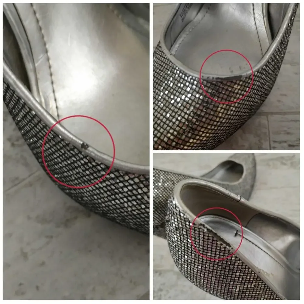 BCBG Silver/Candie Glitter Parade Platform Heels